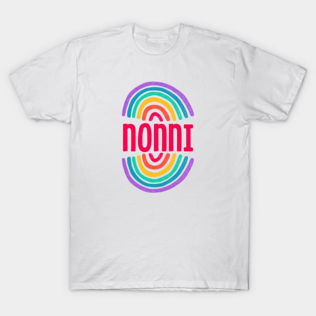 Nonni Themed with Rainbows T-Shirt by MCsab Creations